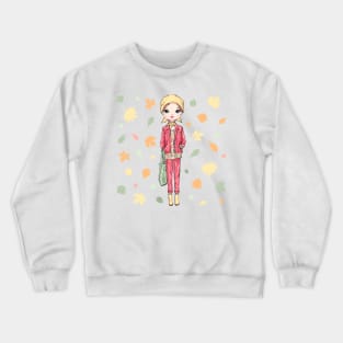 Copy of Girl in autumn clothes Crewneck Sweatshirt